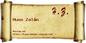 Huss Zalán névjegykártya